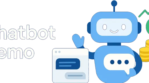 A robot, some coins for the chatbot demo